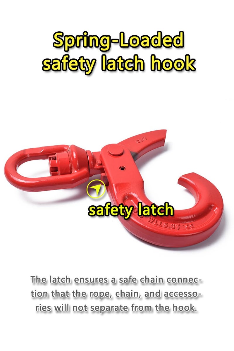 BORUI Swivel Self-Locking Hook 11684 lbs Heavy Duty Swivel Lifting Hook Swivel Lifting Hook Hoist Hook Sling Heavy Cargo 【5.3ton】 - Image 5